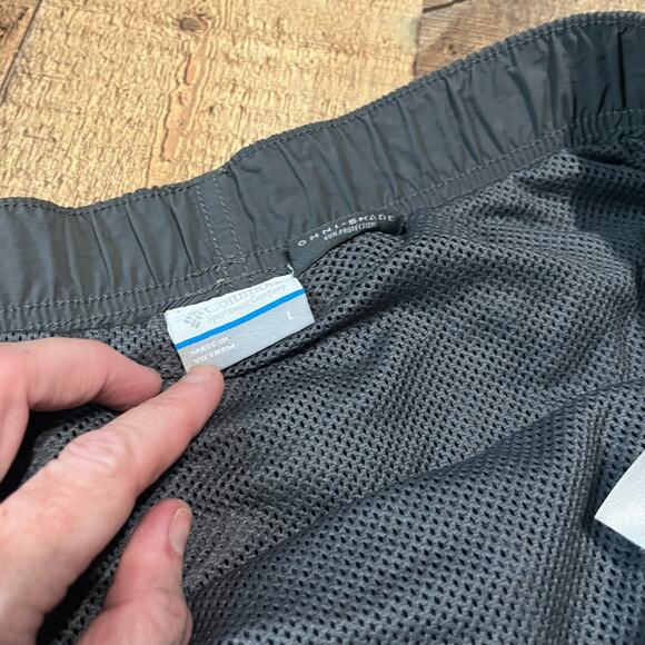 Columbia Men's Gray Lined Sun Protection Hiking Pockets Elastic Shorts Sz L - Picture 2 of 3